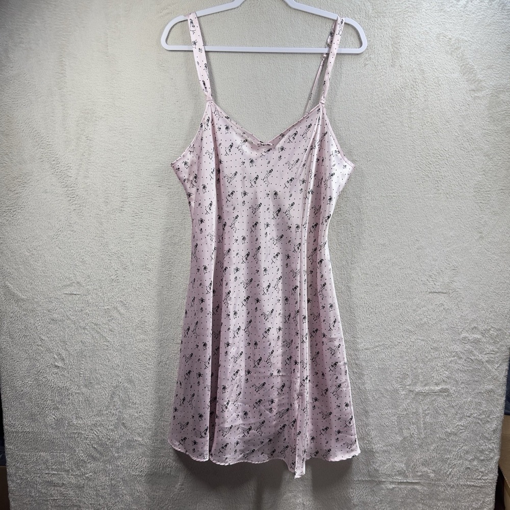 Morgan Taylor Intimates Satin Nightgown‎ Women's 2XL Light Pink All Over Print